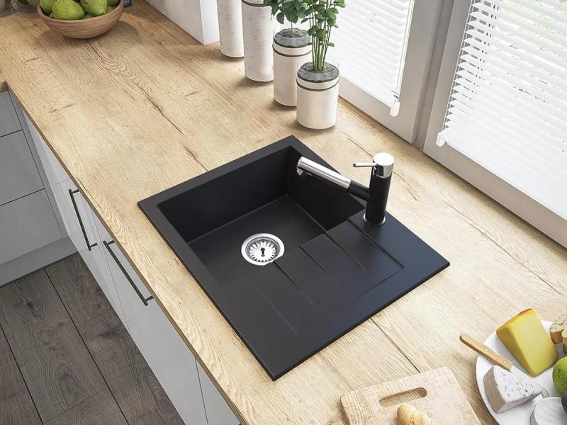 Гранителанд Церес кухненски смесител черен с изтеглящ се чучур и ръчен душ с двойна функция 1208970707