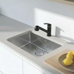 Granitland Rhea кухненски смесител черен с изтеглящ се чучур и двуфункционален ръчен душ 1208970711