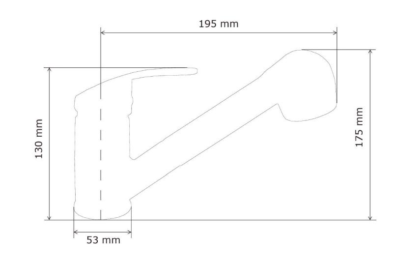 Granitland Rhea кухненски смесител черен с изтеглящ се чучур и двуфункционален ръчен душ 1208970711