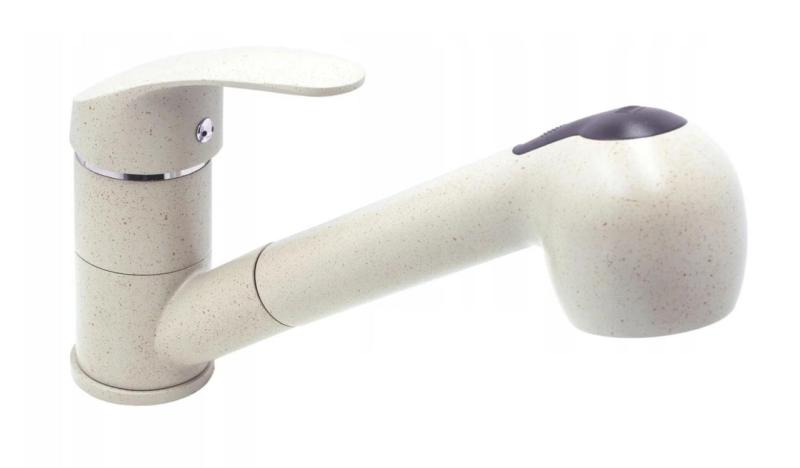 Гранителенд Реа кухненски смесител Бежов пясък с издърпващ се чучур и двуфункционален ръчен душ 1208970713