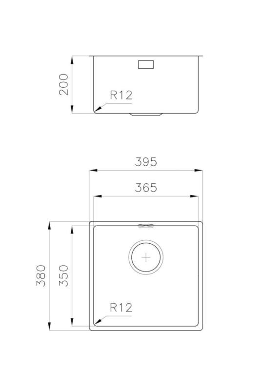 Foster L35 Специален 35см дълг Ръчен мивка от неръждаема стомана 365 x 350 мм Вграден 1208970722