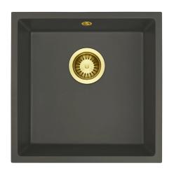 ГранитMy Universal Гранит Сив, тъмен Мивка 40x40 см Повърхностен, Подов и Вграден монтаж със златен щепсел 1208970748