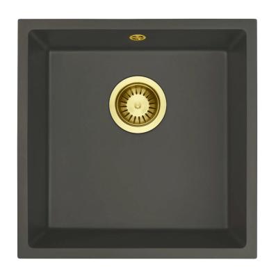 ГранитMy Universal Гранит Сив, тъмен Мивка 40x40 см Повърхностен, Подов и Вграден монтаж със златен щепсел 1208970748
