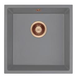 ГранитМy Универсал Гранитен Сив Мивка 40x40 см Вграден, Подграден и Плосък Вграден с Меден Щепсел 1208970753