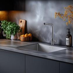 Pure.Sink Prestige Комбиниран комплект от неръждаема стомана мивка 50x40 см с кухненски чешмич от неръждаема стомана 1208970762