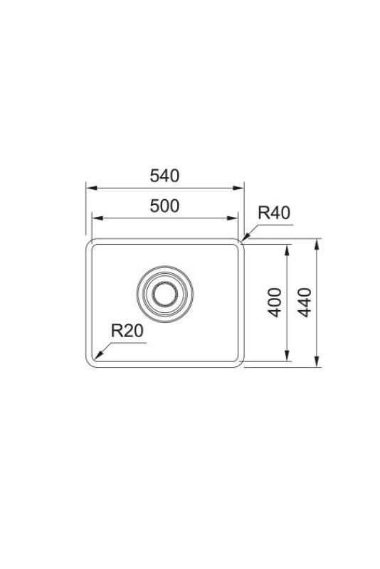 Franke Maris Quiet MQX 110.50 RVS Мивка 50x40 см За вграждане 122.0694.477