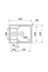 Franke Spark SKX 660 1,5 RVS Мивка обратима Повърхностна 62x49cm 101.0714.455