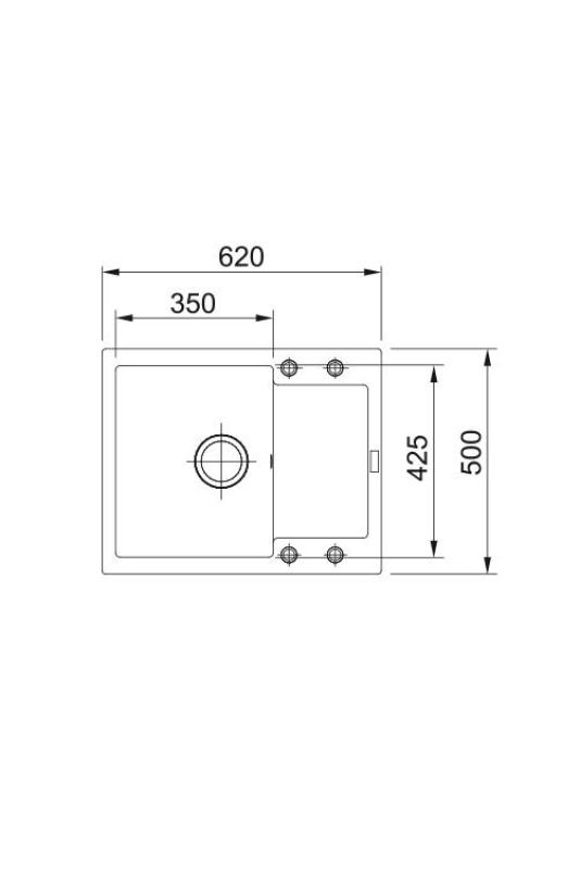Франке Марис МРГ 611-62 Фрагранит Мат Черен Мивка 62 х 50 см Вградена с Отдел За Отцеждане 114.0628.964
