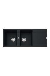 Франке Марис MRG 621 Фрагранит Мат Черен Двоен Мивкa 116 x 50 cm Построен със Секция за Отцеждане 114.0628.970