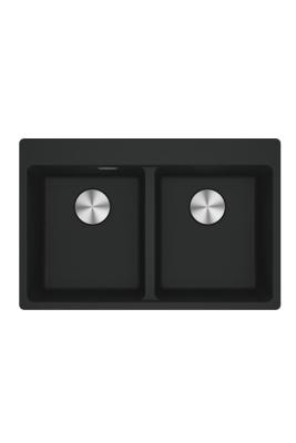 Франке Марис MRG 620 TL Фрагранит Мат Черен Двоен Мивкa 76 x 50 cm Монтаж с отвор за кран 114.0668.738