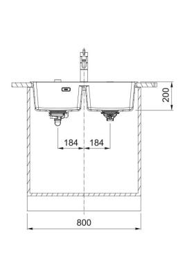 Франке Марис MRG 620 TL Фрагранит Мат Черен Двоен Мивкa 76 x 50 cm Монтаж с отвор за кран 114.0668.738