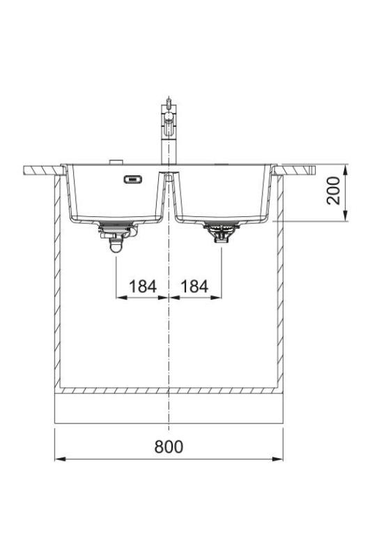 Франке Марис MRG 620 TL Фрагранит Мат Черен Двоен Мивкa 76 x 50 cm Монтаж с отвор за кран 114.0668.738