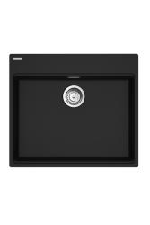 Франке Марис MRG 610-60 Care Fragranite Мат Черен плитък умивник за хора с увреждания 635 x 559 мм Монтаж с отвор за чешма 114.0729.484