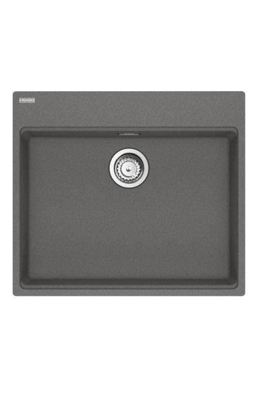 Франке Марис MRG 610-60 Care Fragranite Stone сива повърхностна мивка за хора с увреждания 635 x 559 мм Вградена с отвор за чешма 114.0729.486