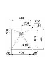 Франке Болеро Плюс Ню R10 B2X 210-40-40 RVS Мивка за вграждане, подмонтаж и надстройка 40x40 см 127.0728.976