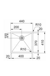 Franke Bolero Plus New R10 B2X 210-40-37 RVS Мивка за вграждане, подграждане и надграждане 40x37 см 127.0730.522