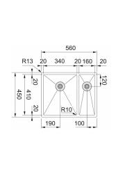 Franke Bolero Plus New R10 B2X 260-34-16 BL 1,5 Полутора неръждаеми стоманини мивки за вграждане, подграждане и надграждане56x45 см 127.0733.339