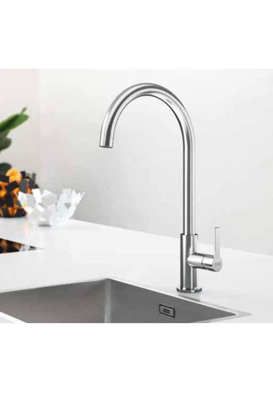 Франке Марис Слим J Кухненски смесител с въртящ се окръгъл излив Черен 115.0728.386