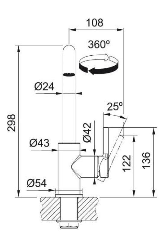 Франке Лина У кухненски чучур с въртящ се излив черен 115.0728.474