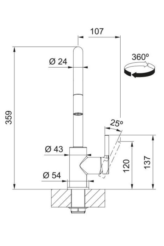 Франке Лина кухненски смесител хром с издърпващ душ 115.0693.229