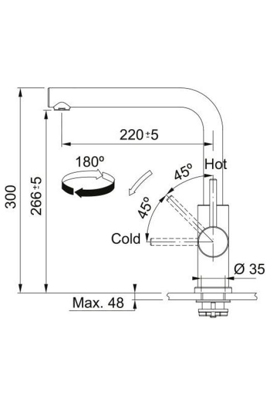Франке Смарт Гленда кухненски чучур с въртящ се излив от неръждаема стомана 115.0706.985