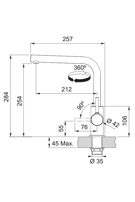 Франке Лина L Кухненски смесител с въртящ се чучур в цвят кафяво крем 115.0728.482