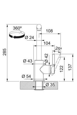 Франке Лина Л Кухненски кран Stone grey с издърпващ се чучур 115.0728.486