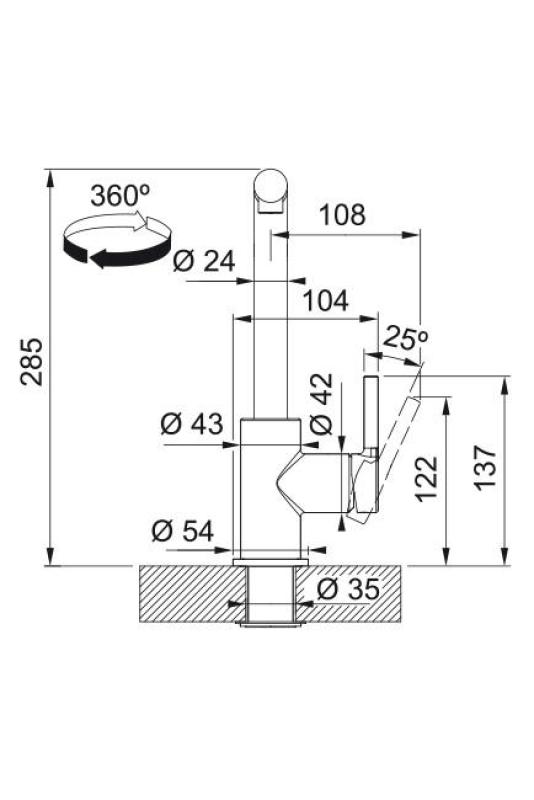 Франке Лина L Кухненски смесител Oyster с издърпващ се излив 115.0728.487