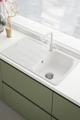 Франке Лина L Кухненски смесител Polar white с Издърпващ се Излив 115.0728.485