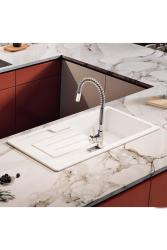 Ausmann Ceramic Sylva Керамичен Бял Мивка за Вграждане с Отдел за Отцеждане 1000 x 500 мм 1208971124
