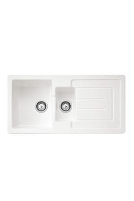 Ausmann Ceramic Sylva 1,5 Керамична бяла мивка с отделение за отцеждане 1000 x 500 мм 1208971126