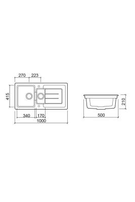 Ausmann Ceramic Sylva 1,5 Керамична бяла мивка с отделение за отцеждане 1000 x 500 мм 1208971126
