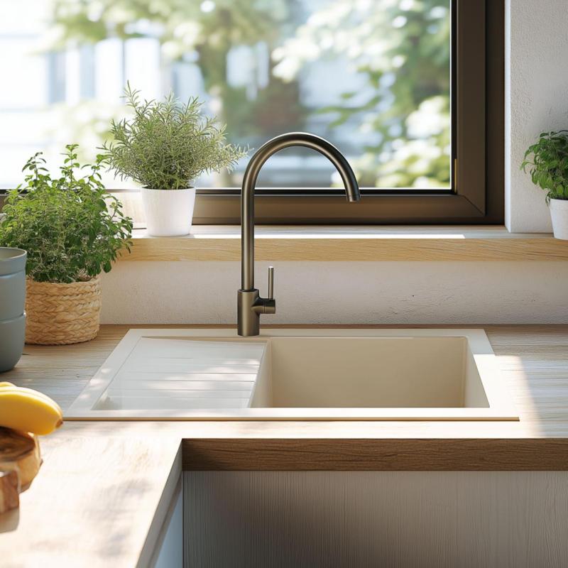 Ausmann Ceramic Sylva Керамична бяла мивка със сушилня 857 x 500 мм 1208971128