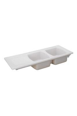 Ausmann Ceramic Crest Двойно керамично бяло мивко със сушилня 1205 x 500 мм 1208971132