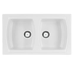 Ausmann Ceramic Crest Двойна керамична бяла мивка 860 x 500 мм 1208971133