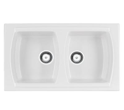 Ausmann Ceramic Crest Двойна керамична бяла мивка 860 x 500 мм 1208971133