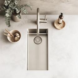 Pure.Sink Exclusivo малко неръждаемо стоманено мивко 18x40 см радиус 10мм за монтаж отдолу, вградено и отгоре PEX1840-02
