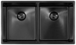 Pure.Sink Prestige Двоен гън метал мивка 70x40 cm 10mm радиус подградна, плоска и надградна PPG343440-61