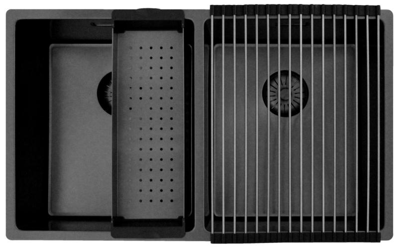 Pure.Sink Prestige Двоен гън метал мивка 70x40 cm 10mm радиус подградна, плоска и надградна PPG343440-61