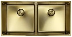 Pure.Sink Prestige Двойно златно мивко 82x40 см 10mm радиус за вграждане, плоско монтиране и надстройка PPG404040-60