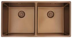Pure.Sink Prestige Двойно медно мивко 82x40 см 10mm радиус подградна, вградена и надстройка PPG404040-62
