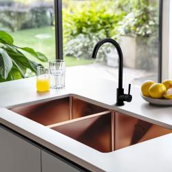 Pure.Sink Prestige Двойно медно мивко 82x40 см 10mm радиус подградна, вградена и надстройка PPG404040-62