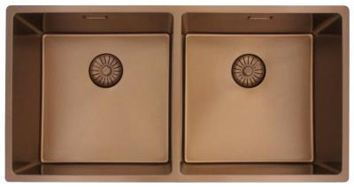 Pure.Sink Prestige Двойно медно мивко 82x40 см 10mm радиус подградна, вградена и надстройка PPG404040-62