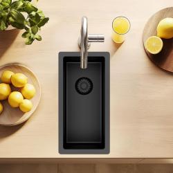 Pure.Sink Exclusivo Gun metal малко мивка 18x40 см 10mm радиус за вграждане, плоско вграждане и построяване PEX1840-61