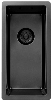 Pure.Sink Exclusivo Gun metal малко мивка 18x40 см 10mm радиус за вграждане, плоско вграждане и построяване PEX1840-61