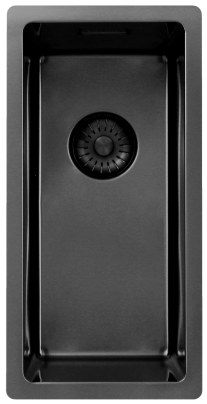 Pure.Sink Exclusivo Gun metal малко мивка 18x40 см 10mm радиус за вграждане, плоско вграждане и построяване PEX1840-61
