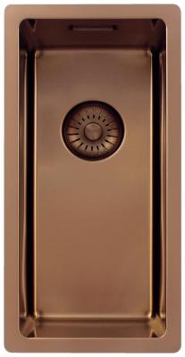 Pure.Sink Exclusivo малко медно мивка 18x40 см радиус 10мм за вграждане, плоско вграждане и надстройка PEX1840-62