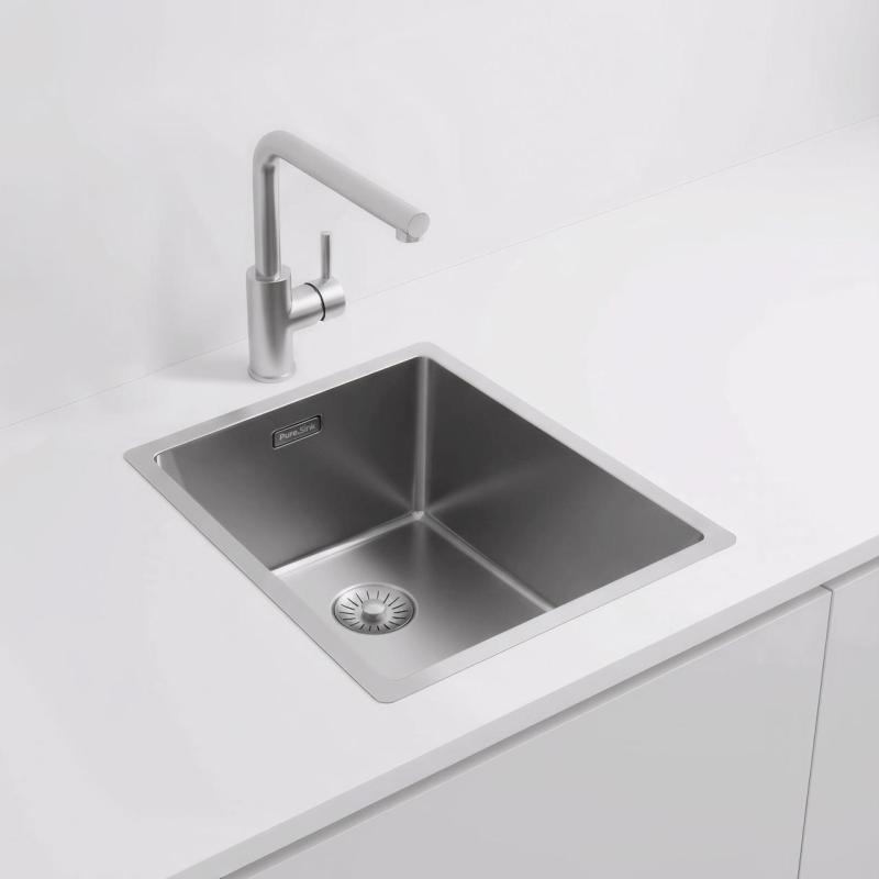 Pure.Sink Exclusivo RVS мивка 34x40 см с радиус 10mm за вграждане, плоско вграждане и надстройка PEX3440-02