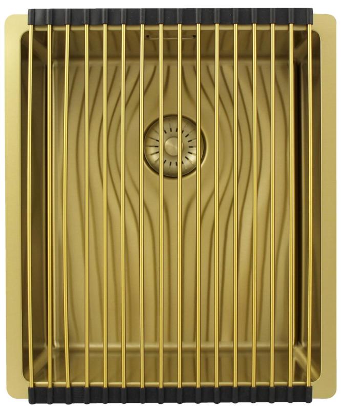 Pure.Sink Exclusivo Златен мивка 34x40 см 10мм радиус подграден, плосък и надстроен PEX3440-60