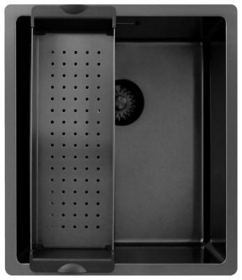 Pure.Sink Exclusivo Гън метал мивка 34x40 см 10mm радиус подградна, плоска и надградна PEX3440-61
